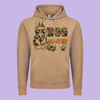 Easter Egg Hunter Rabbit Bunny Vintage Hoodie Designed By Barkaloodesign