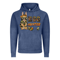 Vintage Denim easter egg hunter rabbit bunny Vintage Hoodie - BarkalooDesign