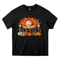 Black Thanksgiving Turkey Pumpkin Blessed Heavy Core Tee - CowhideDigitalArt