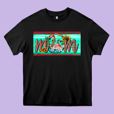 Flamingo Mom License Plate Heavy Core Tee Designed By Barkaloodesign