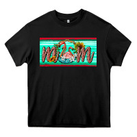 Black flamingo mom license plate Heavy Core Tee - BarkalooDesign