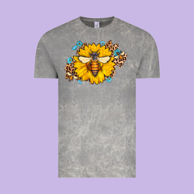 Bee Sunflower Leopard Vintage Tee Designed By Jasminsmagicworld