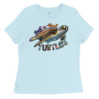 Baby Blue just a girl who loves turtles Ladies Tee - SublimationCraftShop