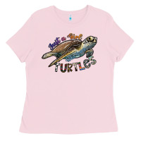 Bubblegum Pink just a girl who loves turtles Ladies Tee - SublimationCraftShop