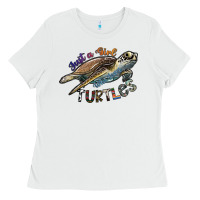 White just a girl who loves turtles Ladies Tee - SublimationCraftShop