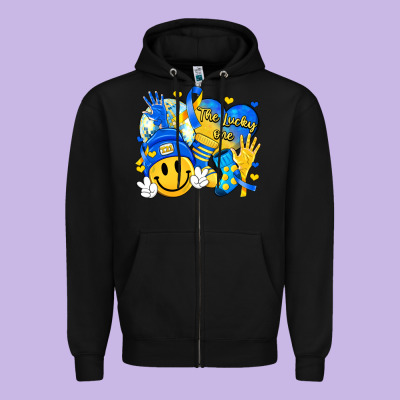 Retro Disco Ball The Lucky Few Smile Face Zipper Hoodie Designed By Artiststas