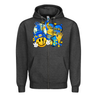 Charcoal Heather retro disco ball the lucky few smile face Zipper Hoodie - Artiststas