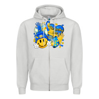 Dove Grey retro disco ball the lucky few smile face Zipper Hoodie - Artiststas