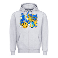 Heather Grey retro disco ball the lucky few smile face Zipper Hoodie - Artiststas
