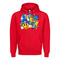 Red retro disco ball the lucky few smile face Zipper Hoodie - Artiststas