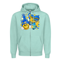 Seafoam retro disco ball the lucky few smile face Zipper Hoodie - Artiststas