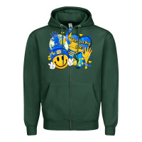 Sports Green retro disco ball the lucky few smile face Zipper Hoodie - Artiststas