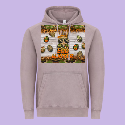 Easter Egg Hunter  Rabbit Vintage Hoodie Designed By Barkaloodesign
