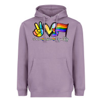 Lavender Peace love equality Heavyweight Hoodie - NancyCooperArtShop