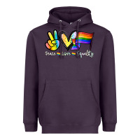 Plum Peace love equality Heavyweight Hoodie - NancyCooperArtShop