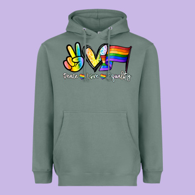 Peace Love Equality Heavyweight Hoodie Designed By Nancycooperartshop