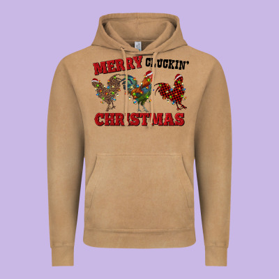 Merry Cluckin' Christmas Vintage Hoodie Designed By Ranaportraitstore