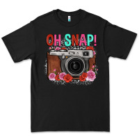 Black oh snap rose grey leopard vintage camera Premium Tee - FaDigitalArtStudio