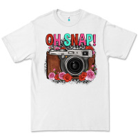 White oh snap rose grey leopard vintage camera Premium Tee - FaDigitalArtStudio
