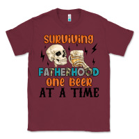Burgundy surviving fatherhood one beer at a time Classic Tee - MaliasSmallBusiness