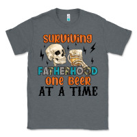 Charcoal Heather surviving fatherhood one beer at a time Classic Tee - MaliasSmallBusiness