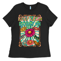 Black keep calm dream on Ladies Tee - CowhideDigitalArt