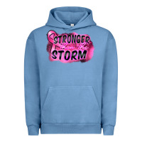 Pigment Pebble Blue Stronger than the storm Urban Hoodie - FaDigitalArtStudio