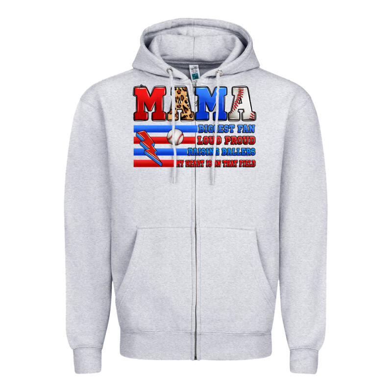 Baseball Mama Zipper Hoodie by Artiststas | Teevron