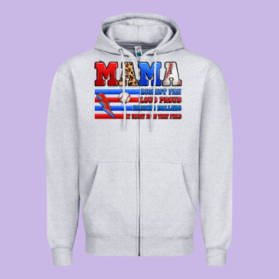 Baseball Mama Zipper Hoodie Designed By Artiststas