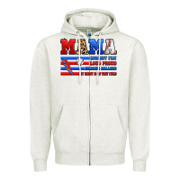 Oatmeal Heather baseball mama Zipper Hoodie - Artiststas