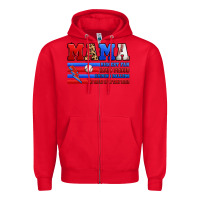 Red baseball mama Zipper Hoodie - Artiststas