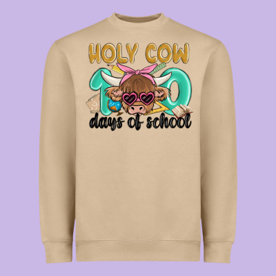 Holy Cow 100 Days Of School Heavyweight Sweatshirt Designed By Maliassmallbusiness