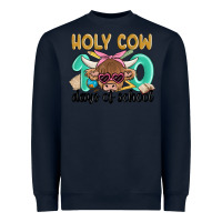 Navy holy cow 100 days of school Heavyweight Sweatshirt - MaliasSmallBusiness