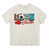Cream love soccer Heavy Core Tee - HRA Design Shop