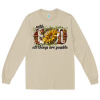Mushroom with god all things are possible Long Sleeve Tee - NancyCooperArtShop