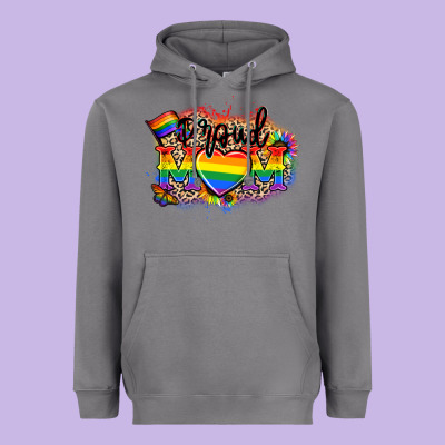 Proud Mom Leopard Heavyweight Hoodie Designed By Nancycooperartshop