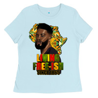 Baby Blue juneteenth living freeish since 1865 Ladies Tee - HRA Design Shop