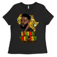 Black juneteenth living freeish since 1865 Ladies Tee - HRA Design Shop
