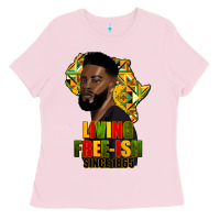 Bubblegum Pink juneteenth living freeish since 1865 Ladies Tee - HRA Design Shop