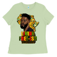 Matcha juneteenth living freeish since 1865 Ladies Tee - HRA Design Shop