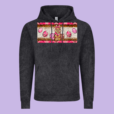 Pink Camouflage Egg Hunter Bunny   License Plate Vintage Hoodie Designed By Barkaloodesign