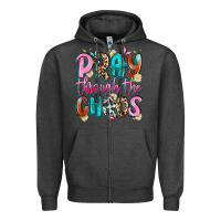 Charcoal Heather pray through the chaos Zipper Hoodie - Artiststas
