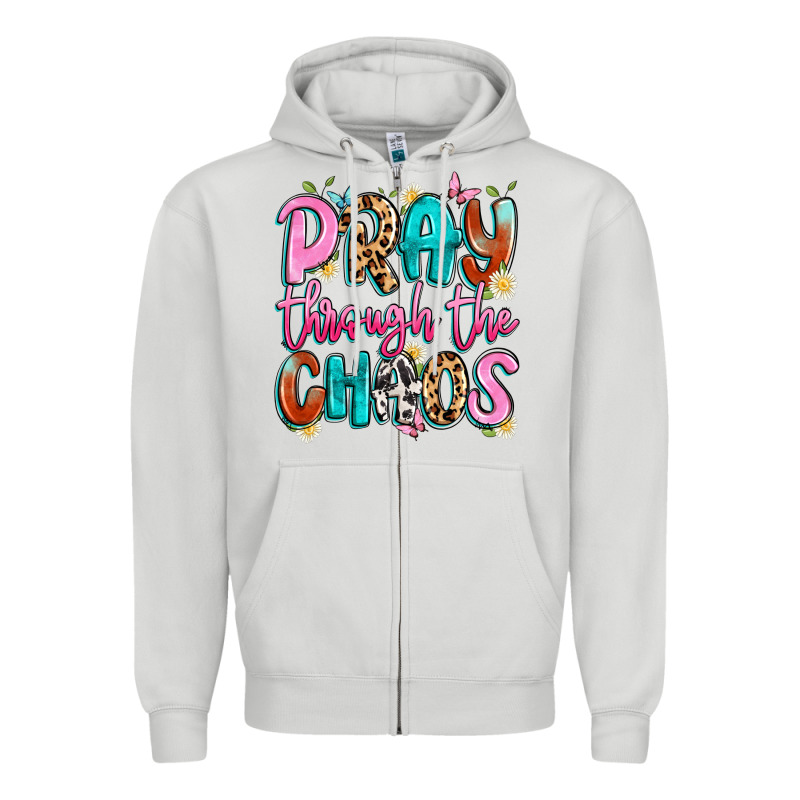 Pray Through The Chaos Zipper Hoodie by Artiststas | Teevron