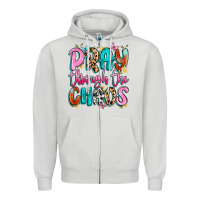 Dove Grey pray through the chaos Zipper Hoodie - Artiststas