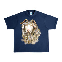 Navy Angora Goat Face Urban Heavy Tee - LillyAllenDesigns