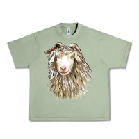 Oil Green Angora Goat Face Urban Heavy Tee - LillyAllenDesigns