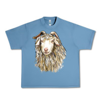 Pebble Blue Angora Goat Face Urban Heavy Tee - LillyAllenDesigns