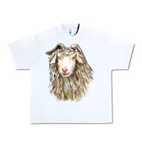 White Angora Goat Face Urban Heavy Tee - LillyAllenDesigns