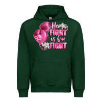 Forest Green her fight is our fight Breast cancer awareness Urban Hoodie - FaDigitalArtStudio