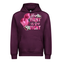 Mauve Wine her fight is our fight Breast cancer awareness Urban Hoodie - FaDigitalArtStudio